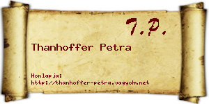 Thanhoffer Petra névjegykártya